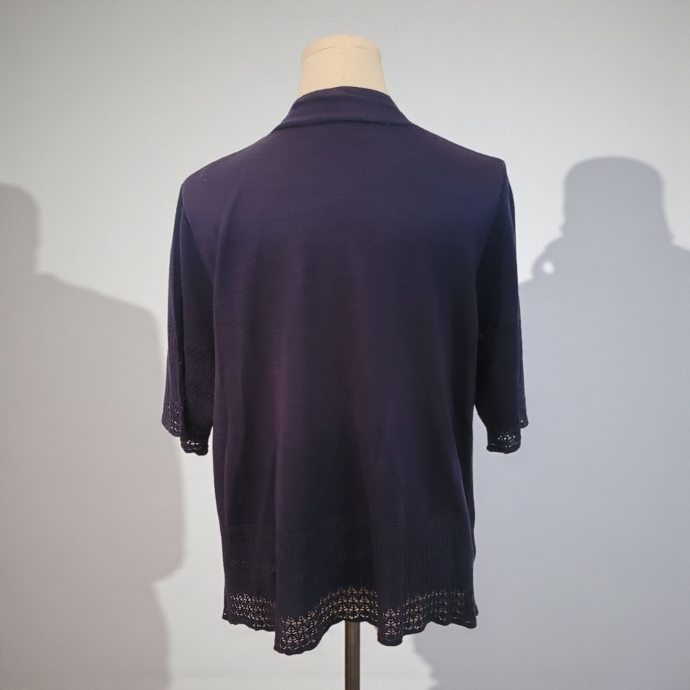 FADED GLORY - 2X Dark Blue Short Sleeve Cardigan - Picture 4 of 8